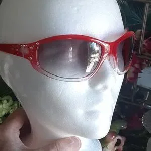 Sam Horma (Chanel Designer) Red Rhinestone Ombre Sunglasses m_64a867aa308f0771f45583ef.jpg main image 3